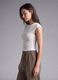 White ribbed stretch-modal fitted T-shirt ALTAVIA STUDIO_2