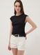 White pure cotton Bermuda shorts_0