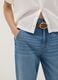 Light blue pure cotton denim jeans with paperbag waist, baggy fit_3