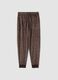 Brown stretch-fabric pyjama trousers_0