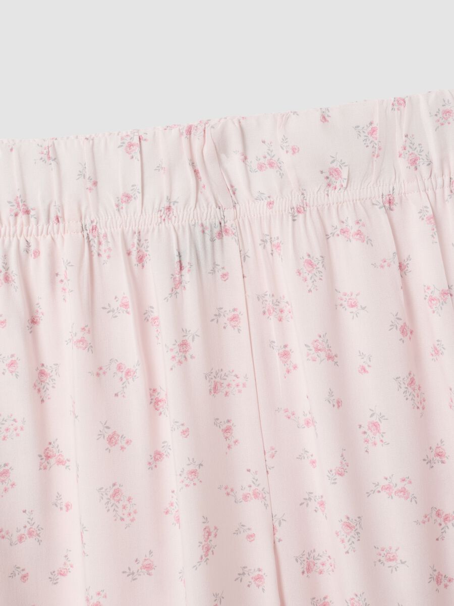 Pink pure viscose floral print pyjama trousers_6