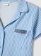 Blue striped pure cotton nightshirt with V-neck_5