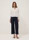 Wide leg stretch denim jeans in blue cotton_0