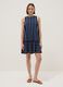 Sleeveless pure viscose multicolour striped dress, regular fit_0