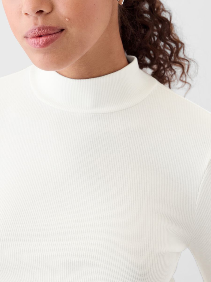Ribbed T-shirt in stretch modal and cotton_3