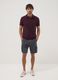 Grey stretch cotton cargo shorts_0