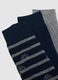 Multicolour stretch cotton long socks multipack with stripes_2