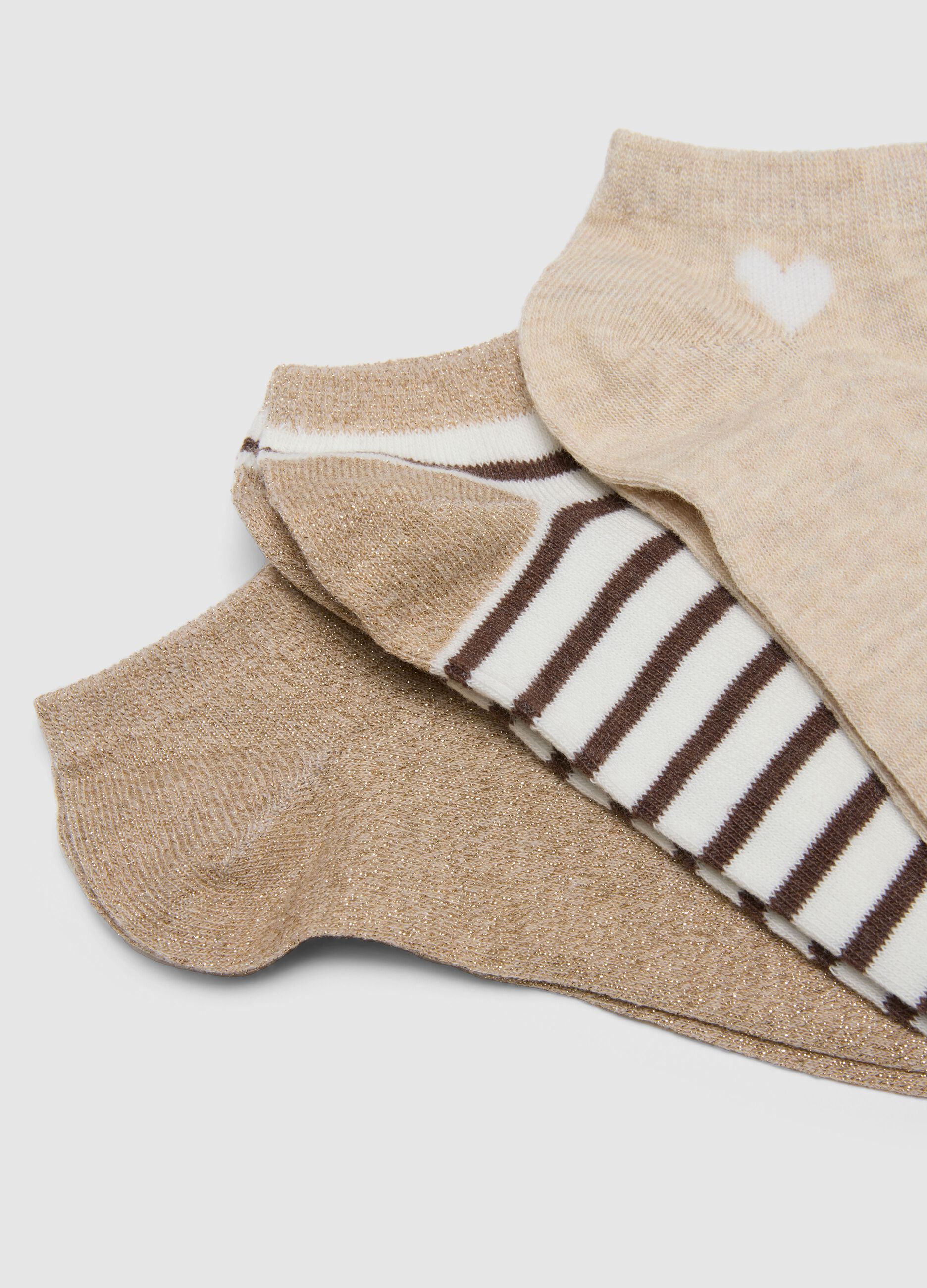 Multicolour cotton blend ankle socks multipack
