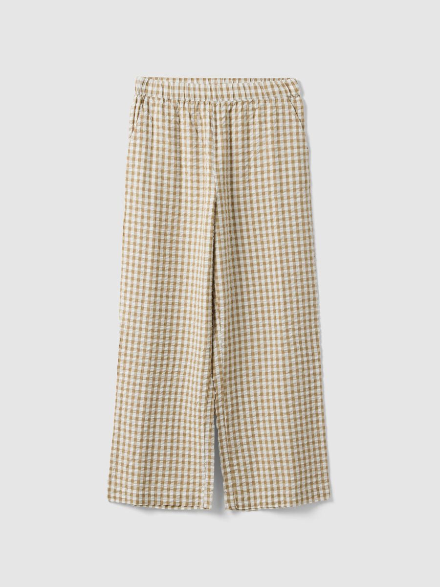 Pantaloni pigiama in puro cotone a quadri multicolor regular fit_4