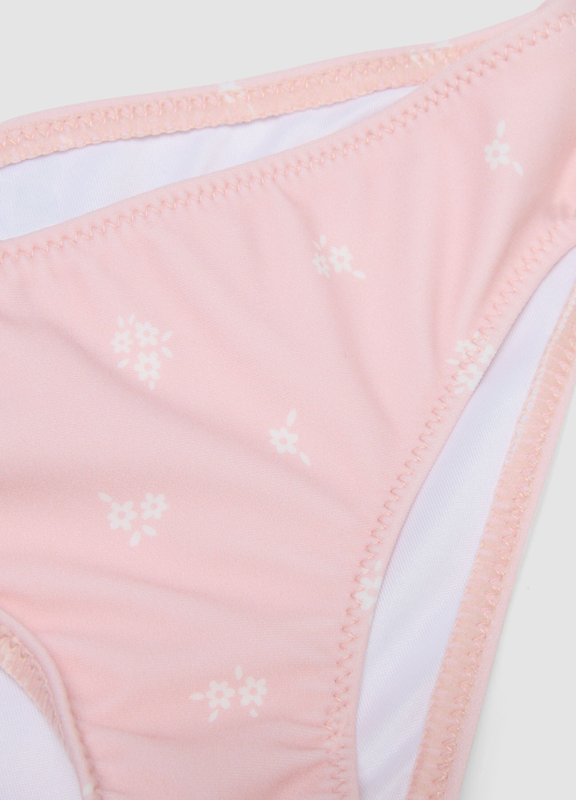 Pink stretch bikini with frills
