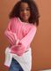 Pink pure cotton cable-knit V-neck jumper for girls_0