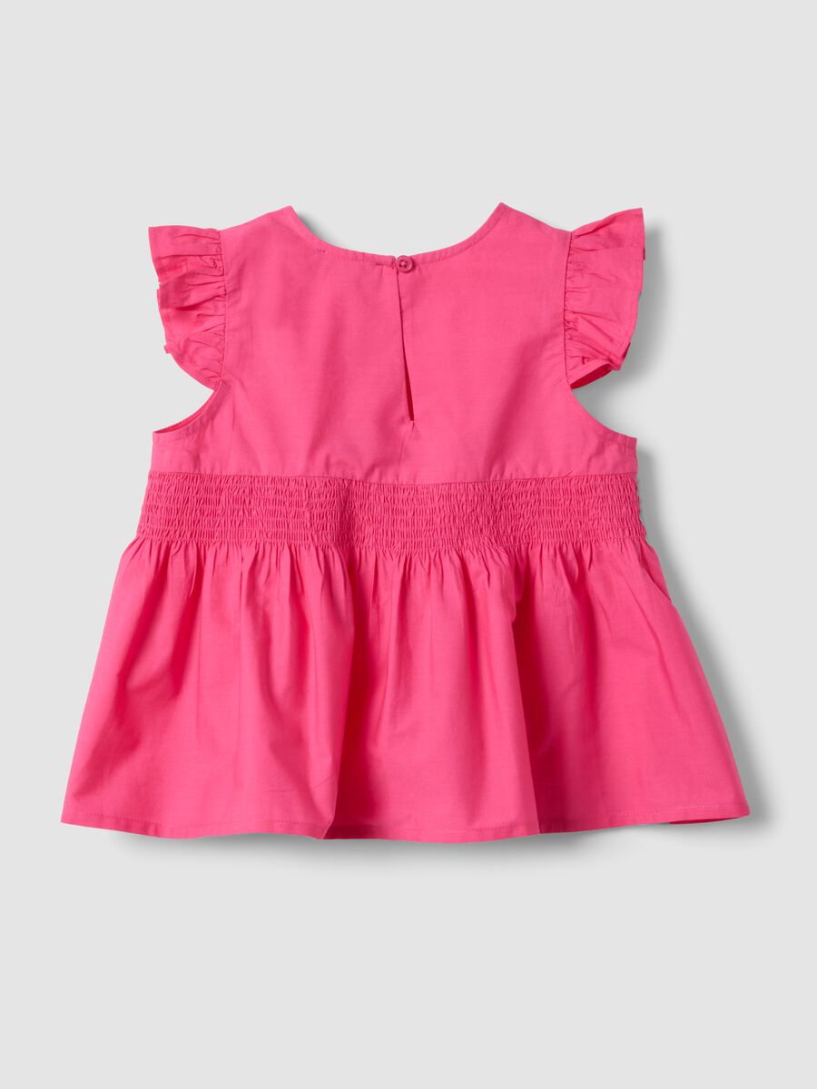 Pink pure cotton top with ruffles_4