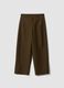 Brown The Iconic Pants in stretch cotton blend, barrel fit_0