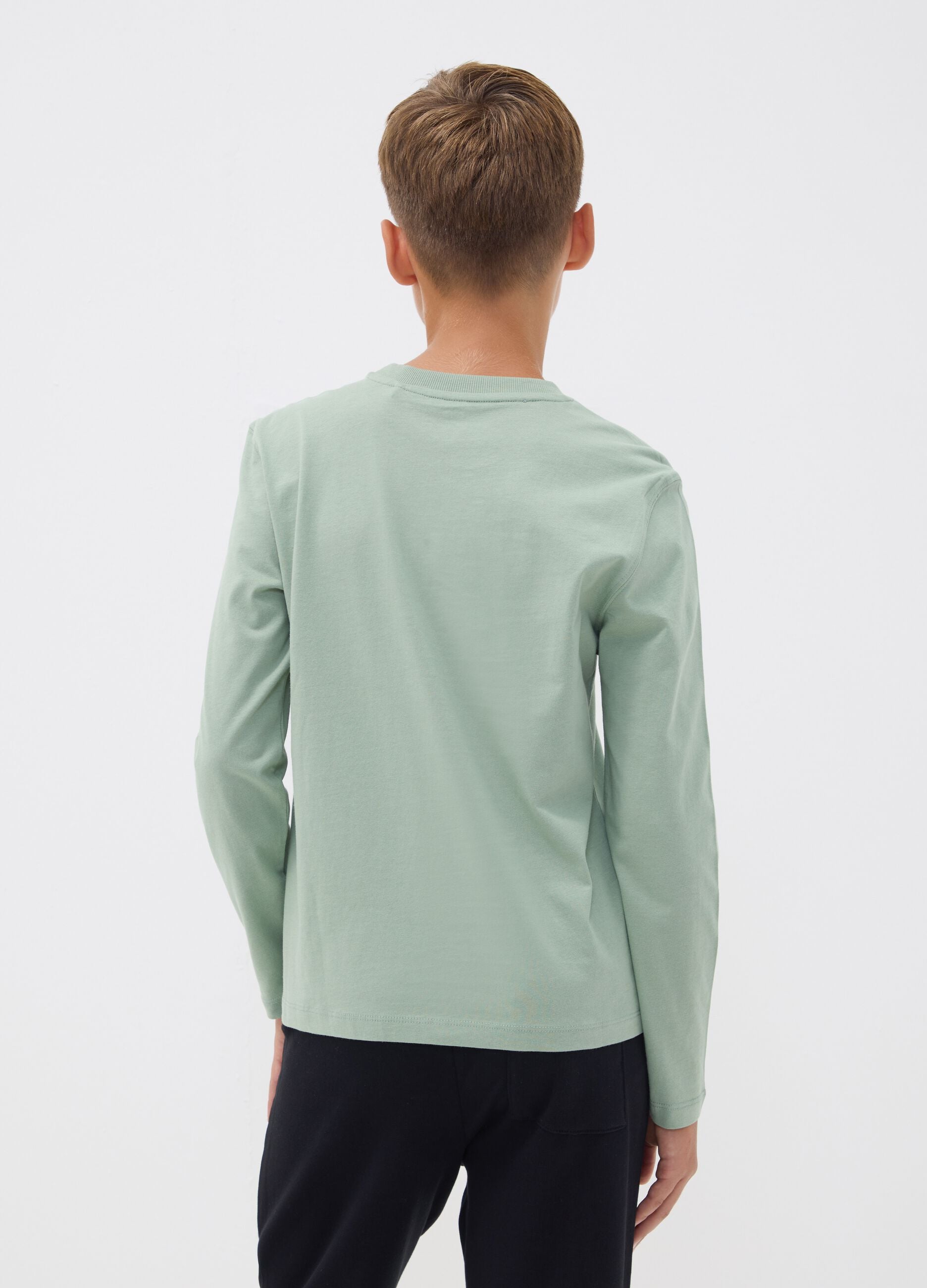 Green pure organic cotton T-shirt with &ldquo;Get Hype&rdquo; print for boys