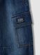 Blue denim joggers in cotton and viscose blend with cargo pockets, relaxed fit_2