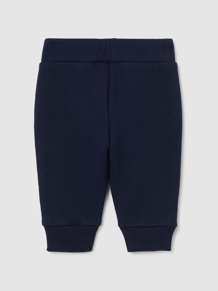Fleece joggers with logo embroidery_1