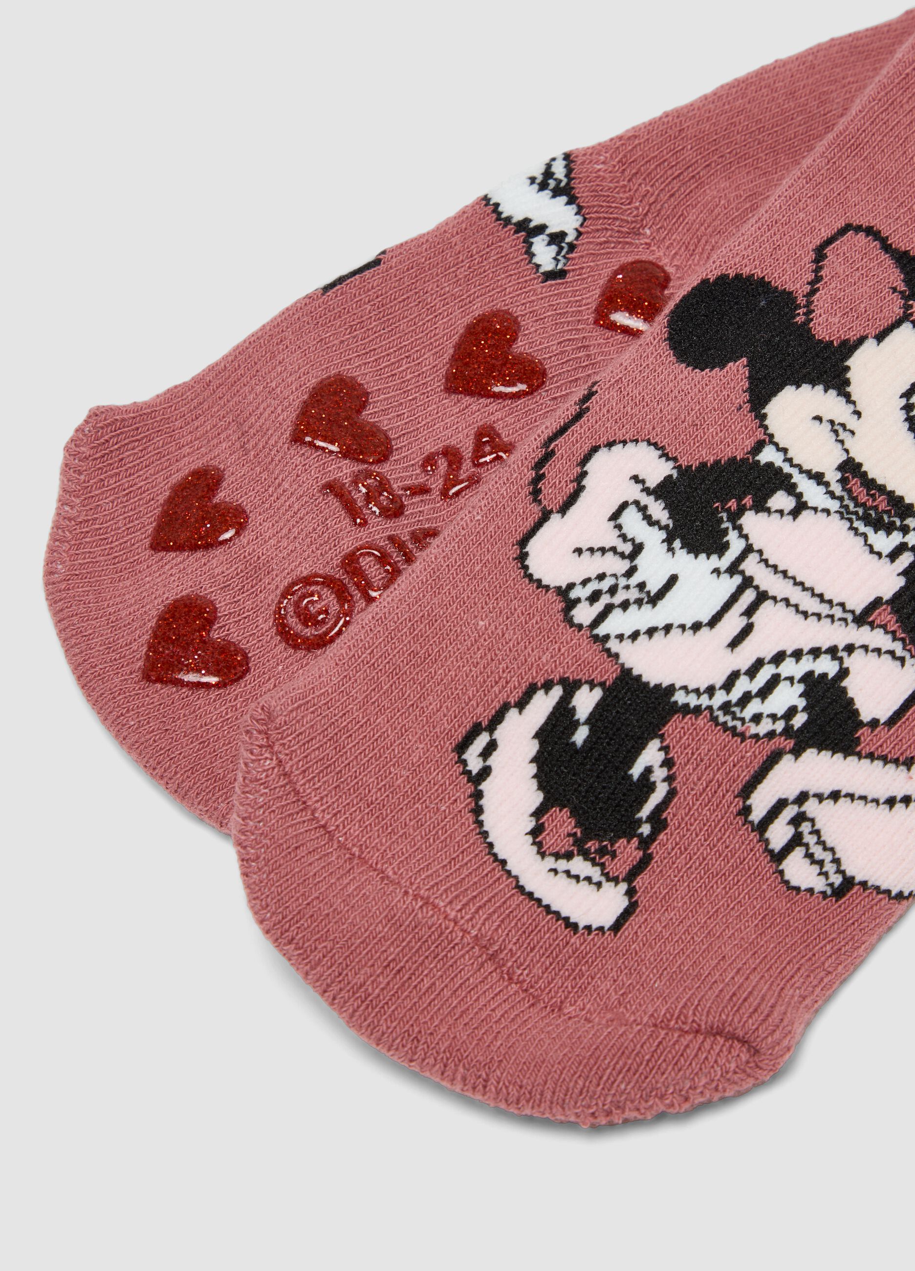 2-pack of anti-slip stretchy organic cotton socks with Minnie print