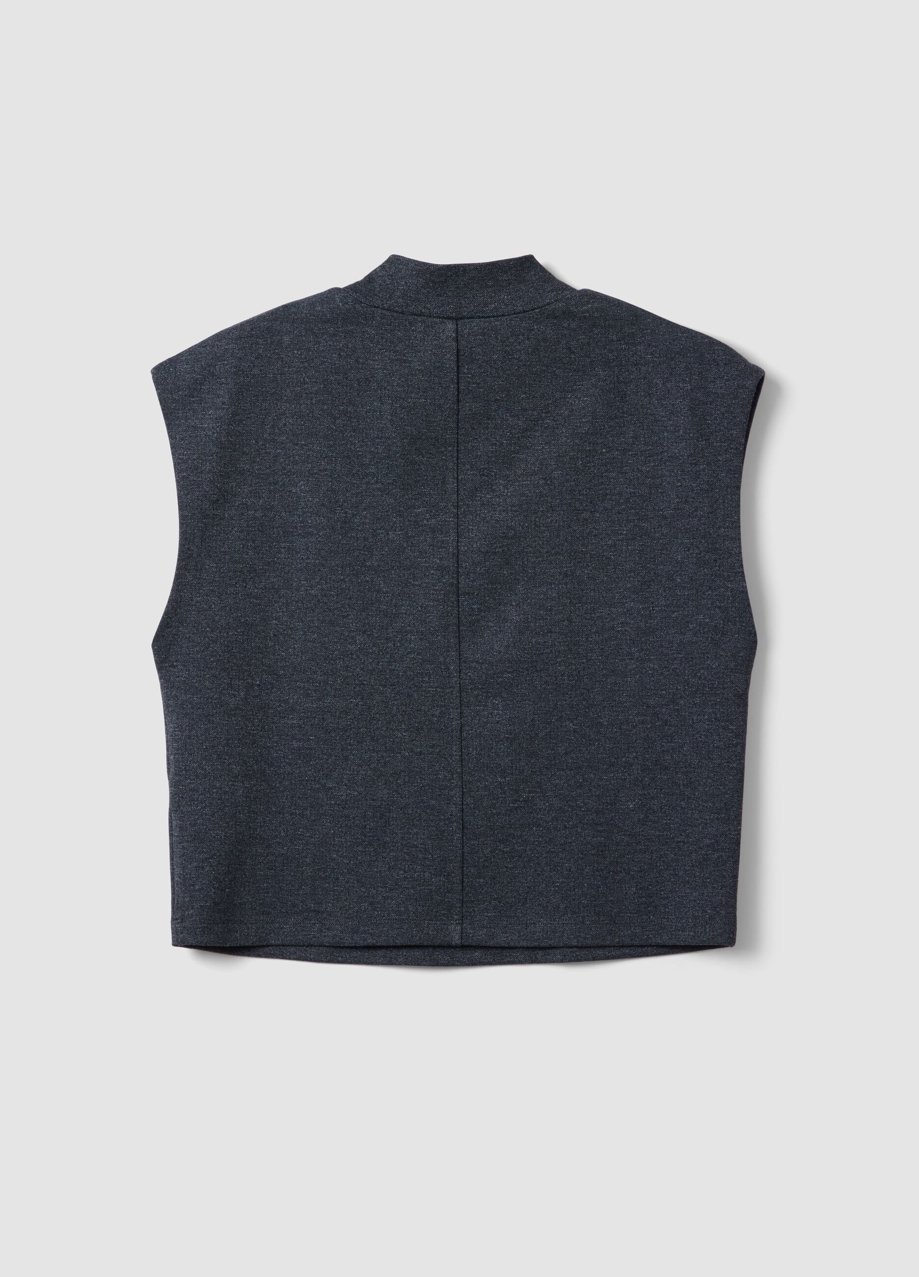 Grey stretch viscose regular-fit T-shirt