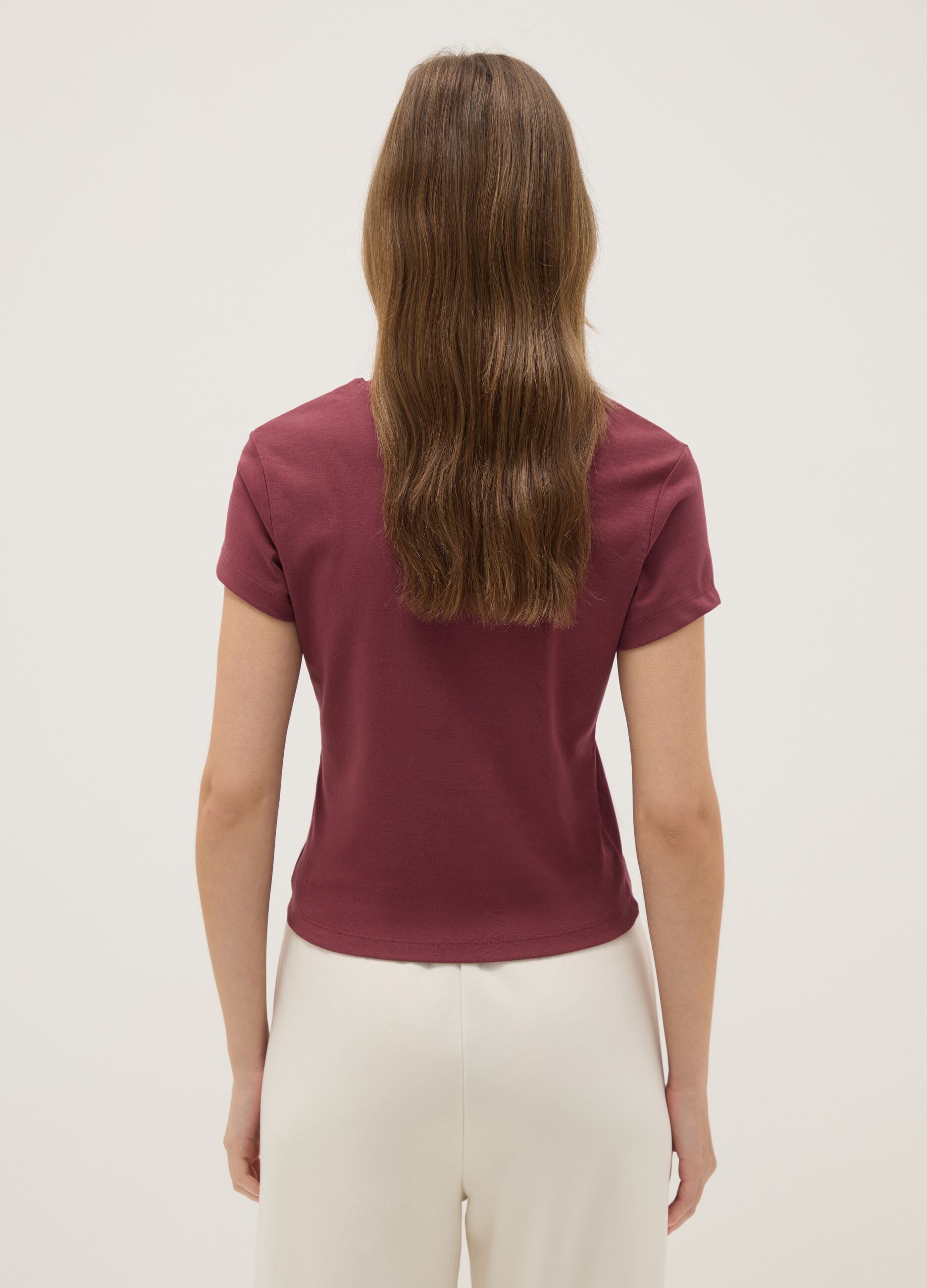 Red Stretch Cotton Slim Fit T-Shirt
