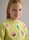 Girls' Yellow Pure Cotton Jumper Regular Fit with Floral Embroidery_2