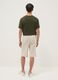 Beige organic cotton Bermuda shorts with elasticated waist_1