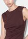 Brown stretch bodysuit with ruching, regular fit_1