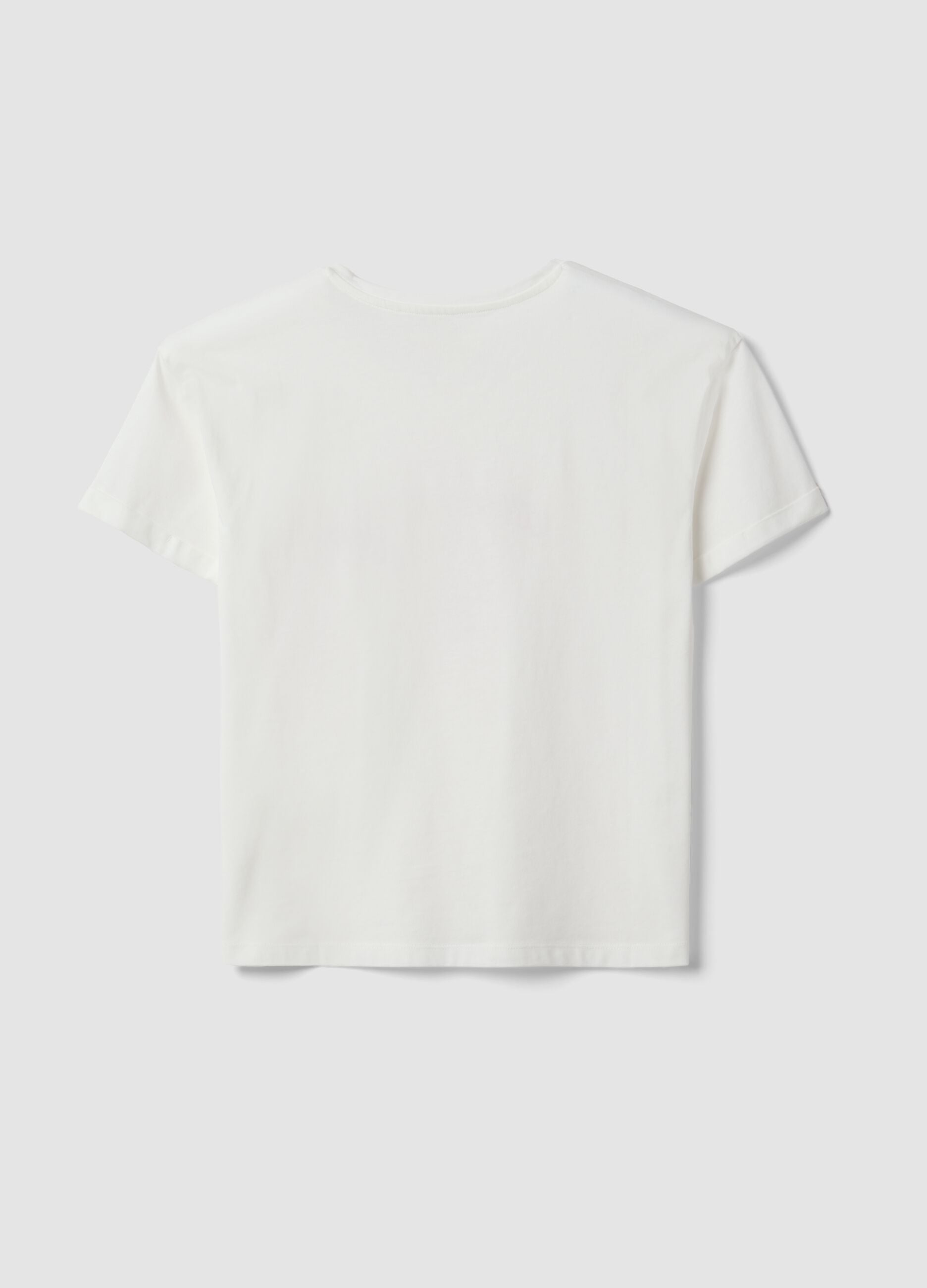 White organic cotton pyjama T-shirt with front slogan