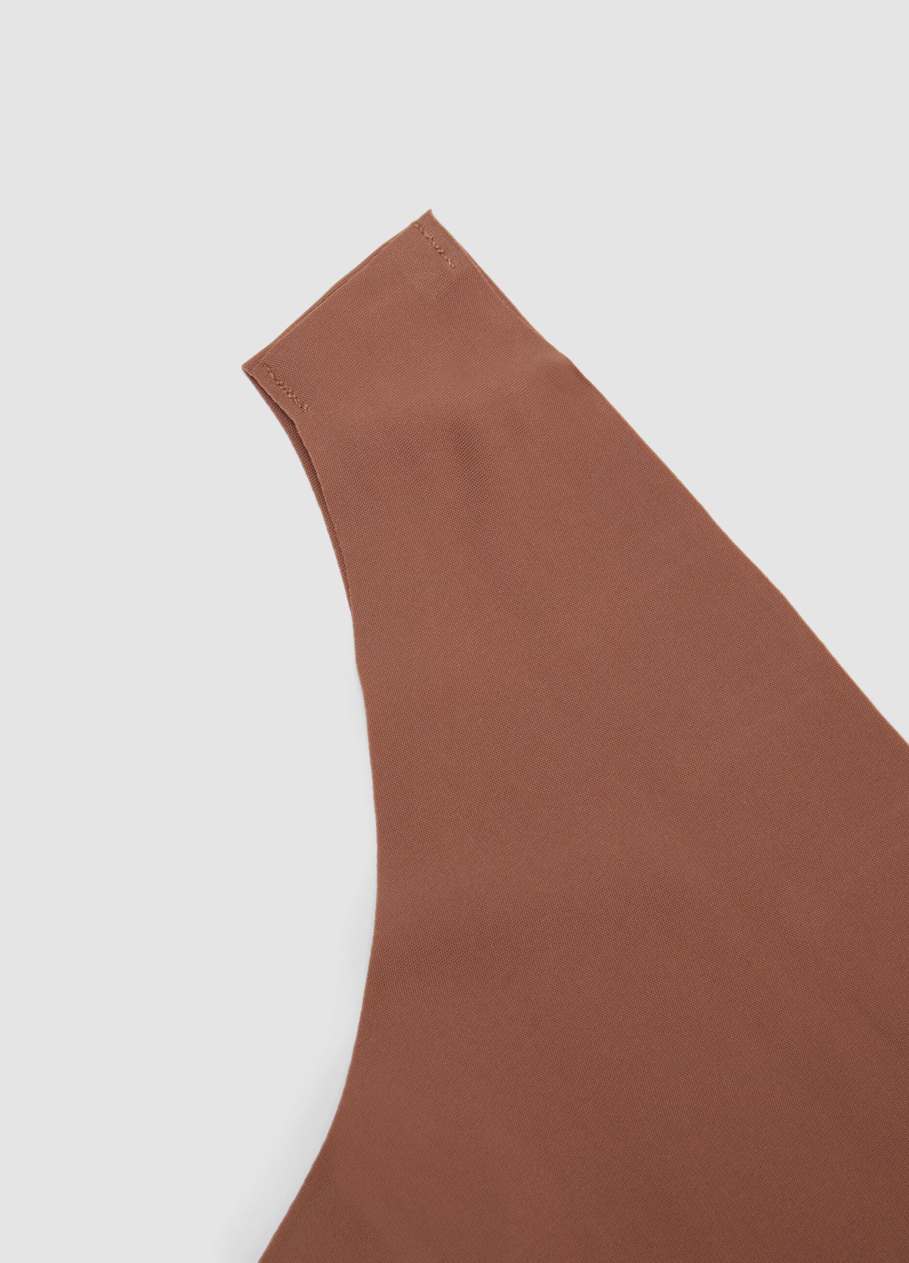 Brown stretch microfibre Brazilian briefs