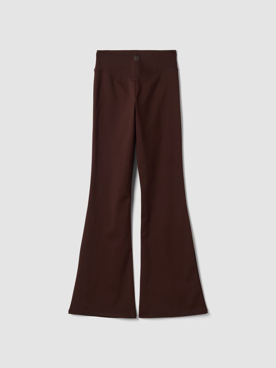 Brown flared leggings in breathable stretch fabric ALTAVIA STUDIO_6