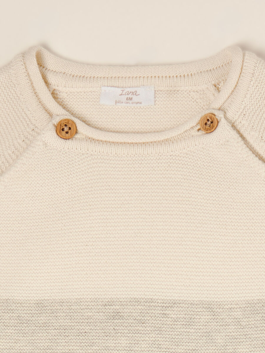 Beige pure cotton set with top and trousers_2