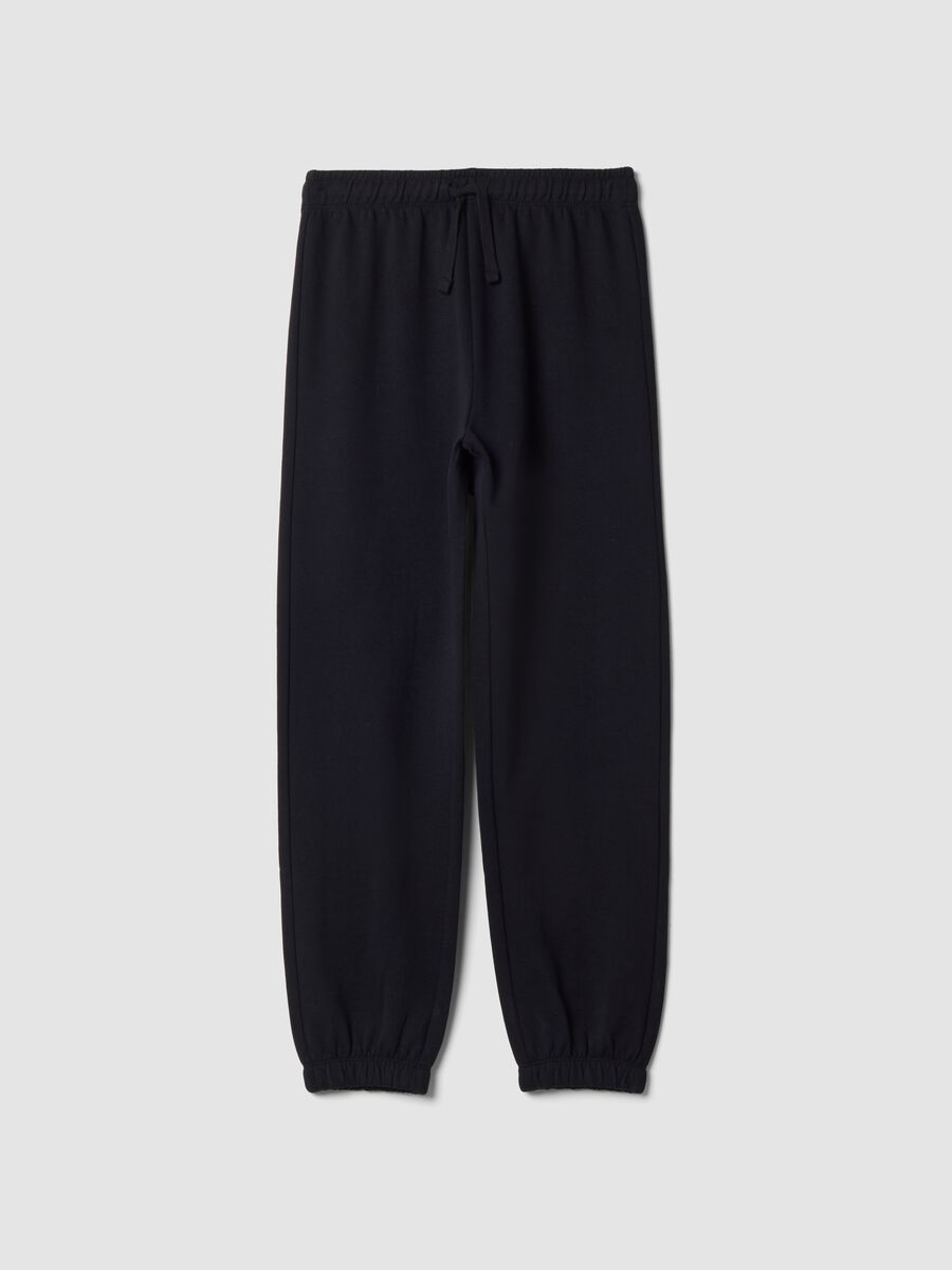 Black relaxed-fit joggers in pure organic cotton_0