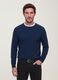 Blue crew-neck jumper in viscose blend, regular fit_1