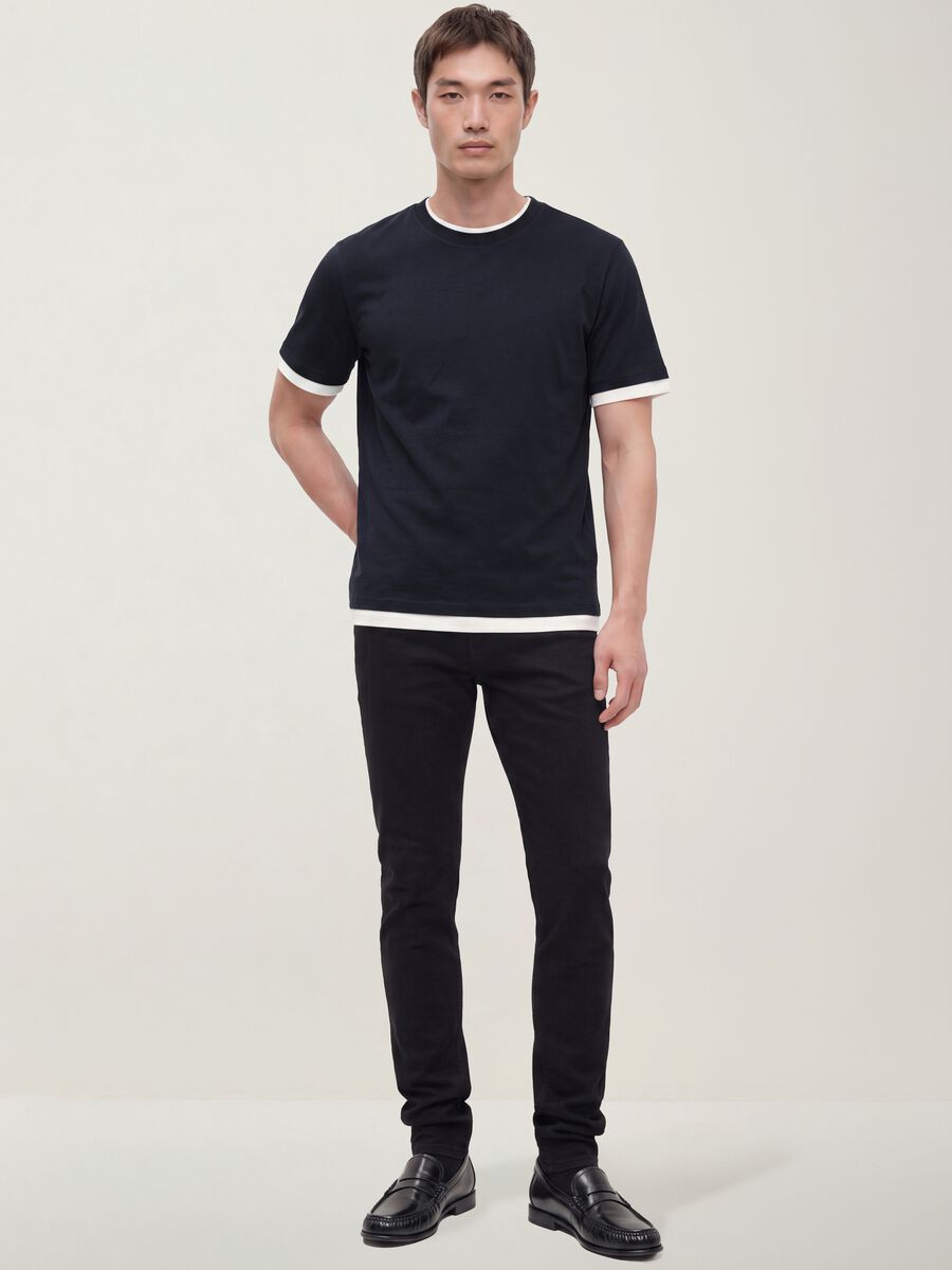 Black skinny-fit denim jeans in stretch cotton_0