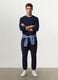 Blue cotton-blend jogger trousers, regular fit_0