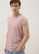 Pink crew-neck pure cotton vest, relaxed fit_0