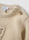 Beige pure cotton knit jumper with crew neck_2