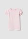 Pink pure-cotton short-sleeve T-shirt with chest pocket_0