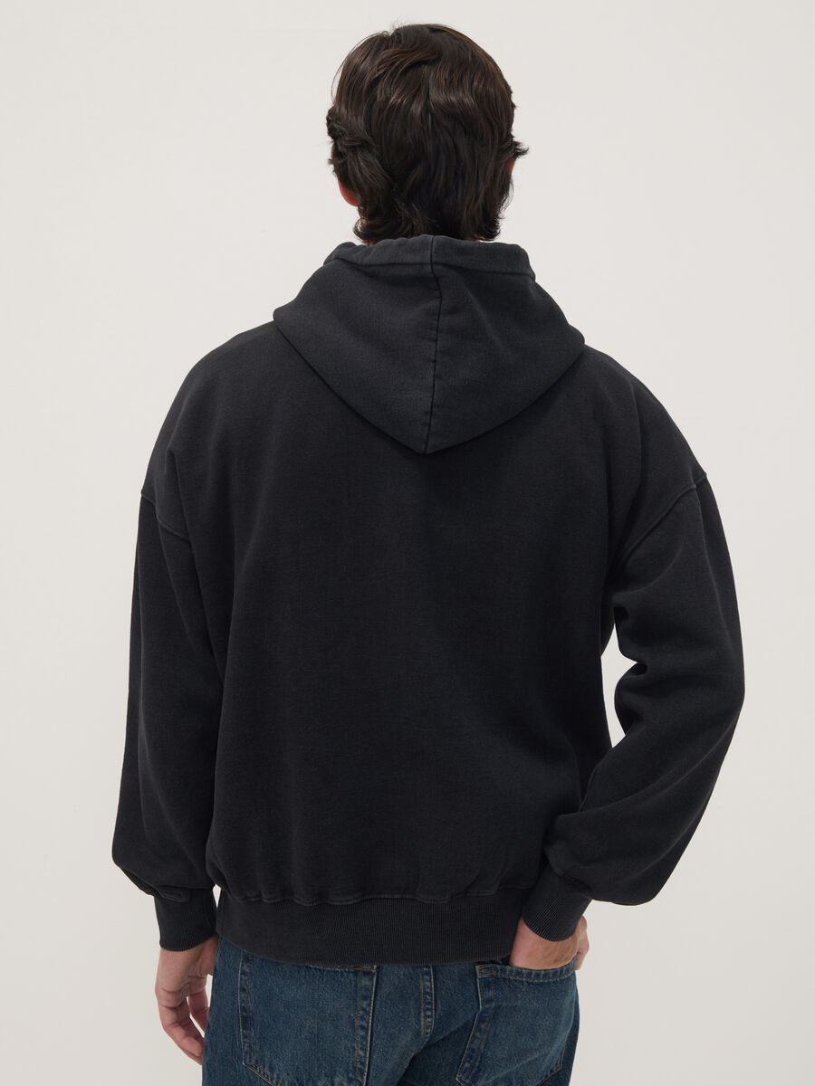 Black cotton-blend hoodie with Pink Floyd print_3