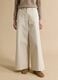 Beige flared stretch cotton trousers_1
