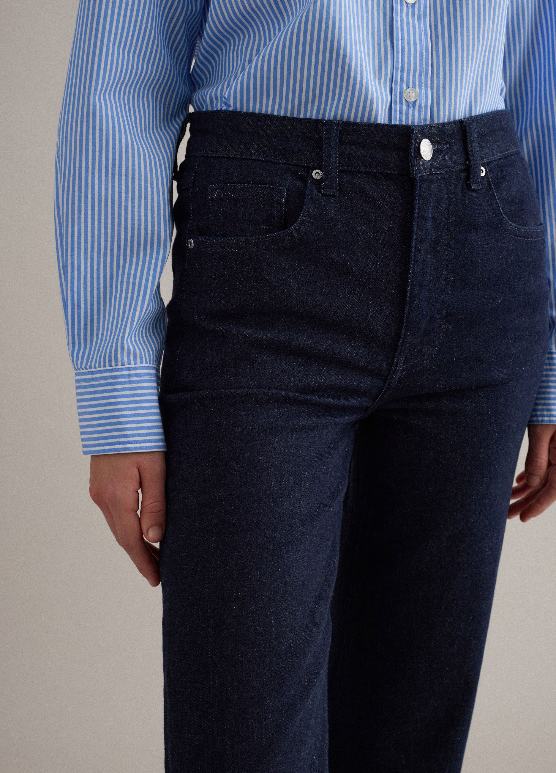Blue bootcut jeans in stretch cotton