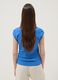 Blue pure cotton tank top with side ruching, regular fit_3
