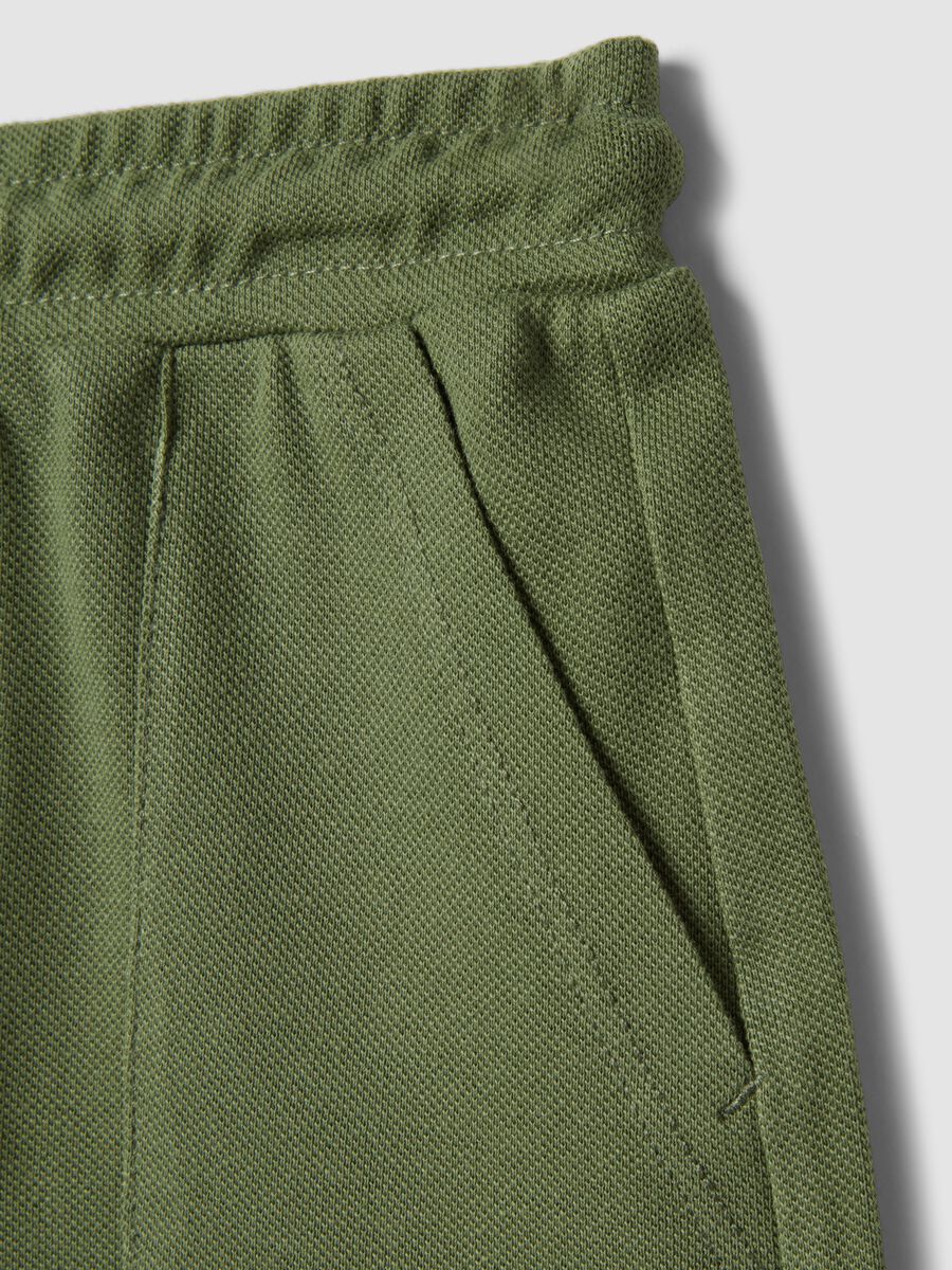 Shorts in puro cotone organico verdi da bimbo regular fit_3