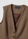 Brown stretch viscose regular-fit waistcoat_5