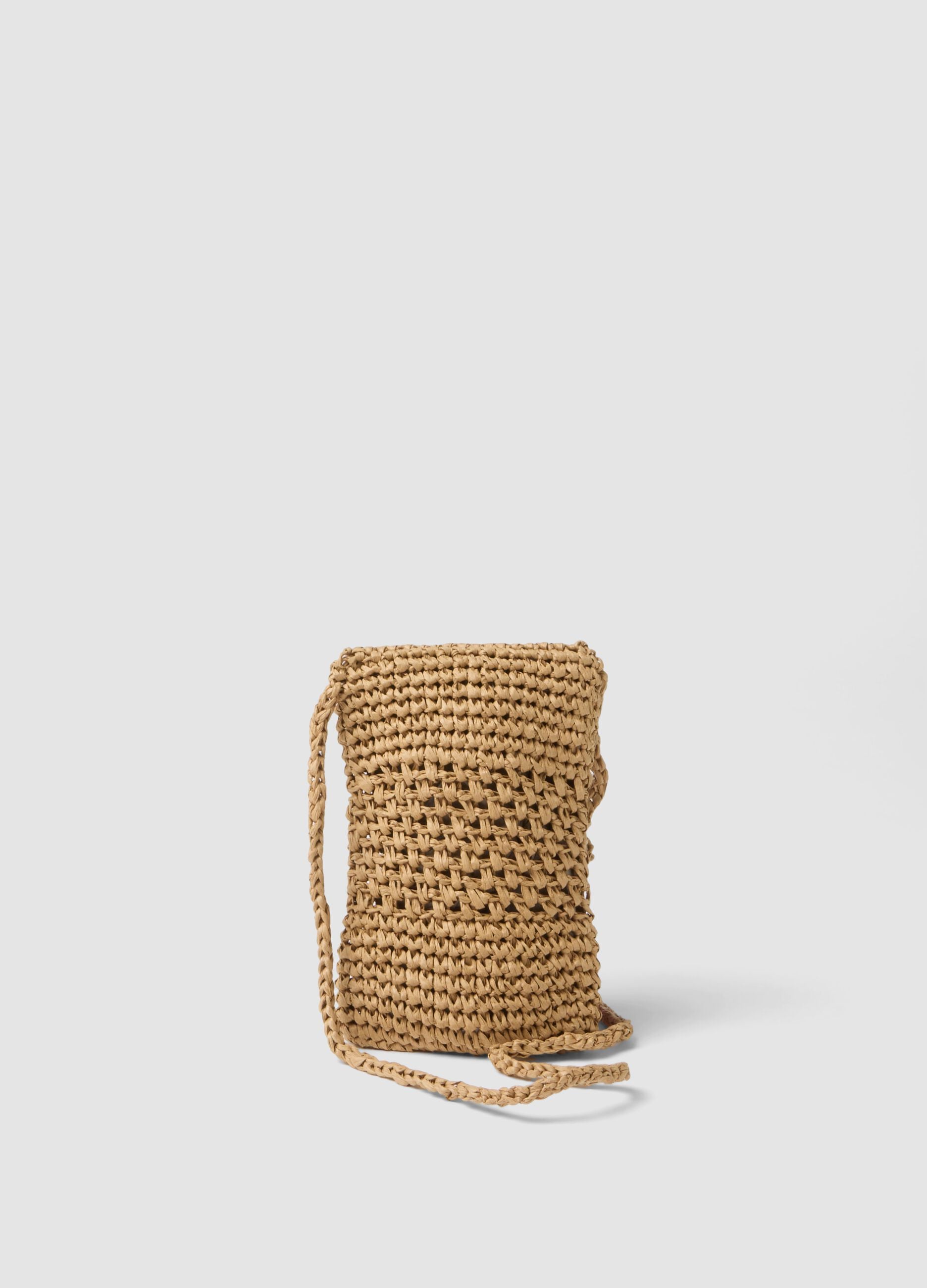 Phone case in pure beige paper fabric