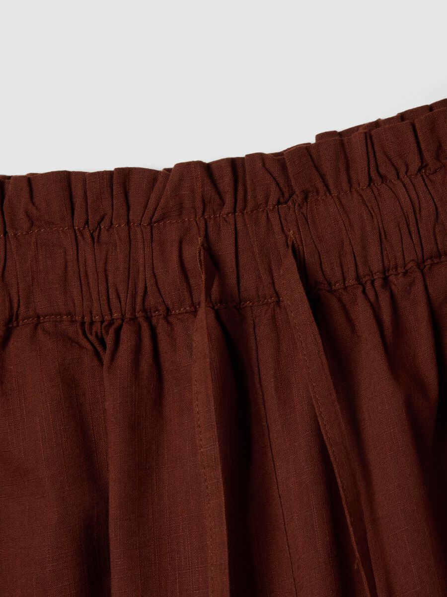 Brown pure cotton regular-fit shorts_5
