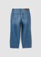 Blue wide-leg pure cotton jeans_5