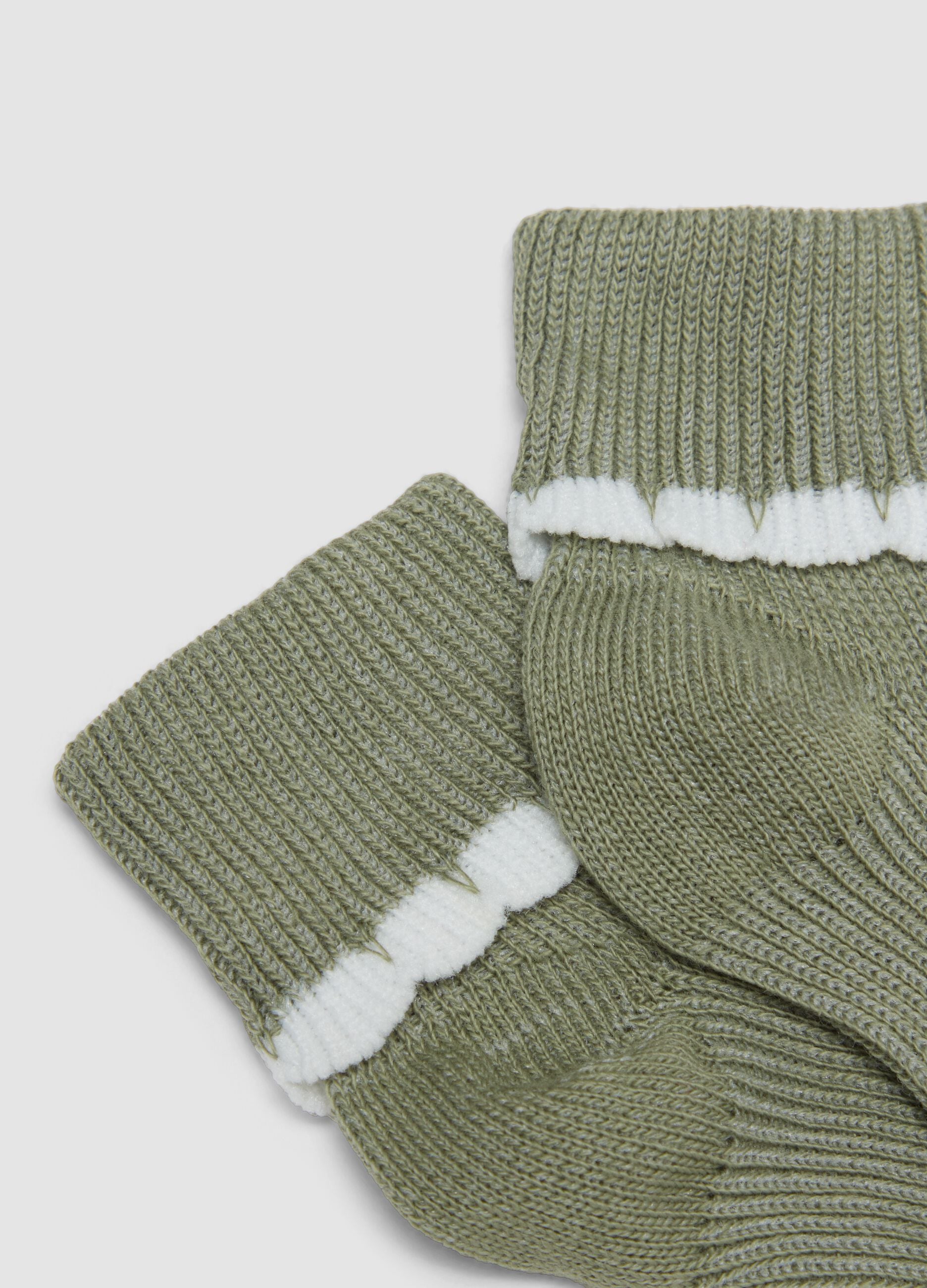 2-pack of multicolour short cotton-blend socks for baby girl