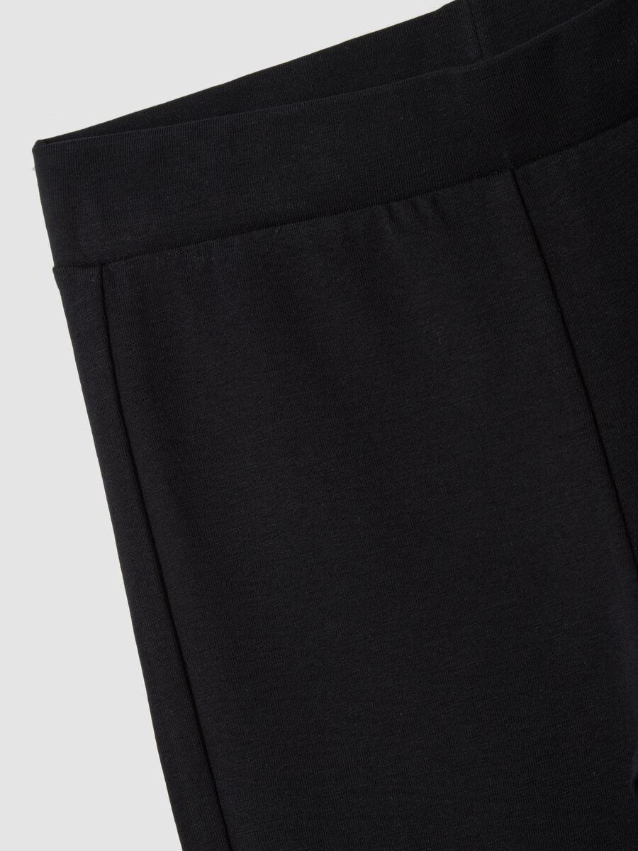 Girls' black flared leggings in stretch organic cotton_4