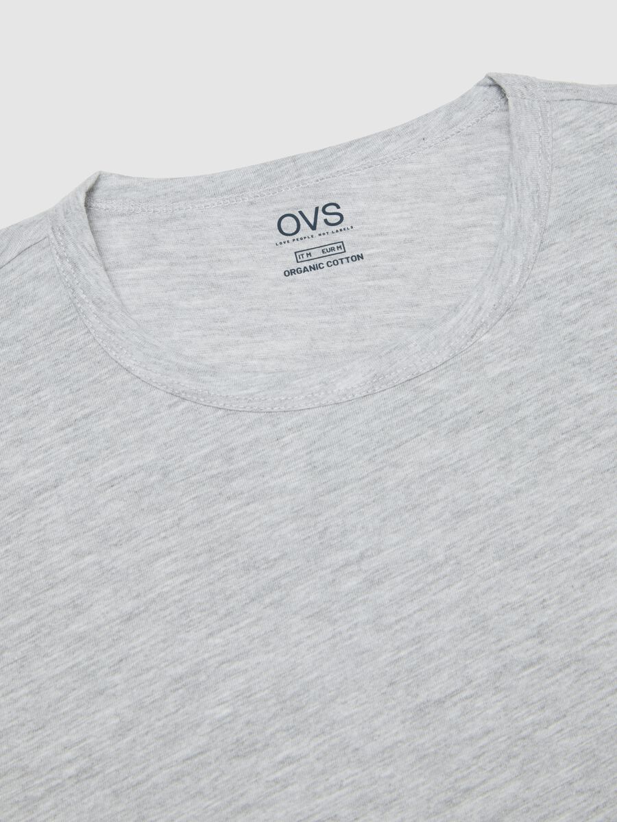 Men's grey pure cotton regular fit t-shirt_5