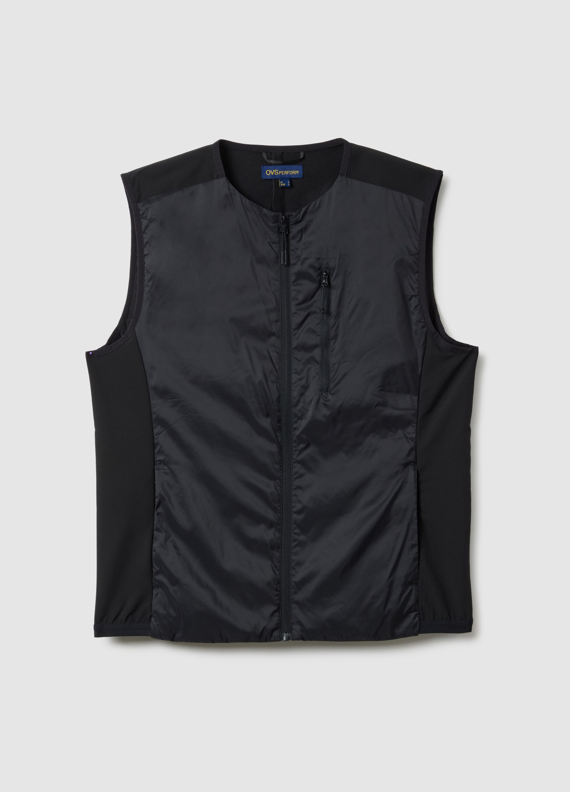 Black Sleeveless Padded Jacket Regular Fit